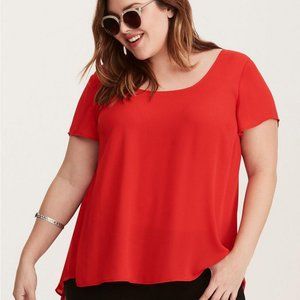 3/$15 Torrid Georgette Hi-Lo Inset Plus Size Lightweight Top Women Size 0